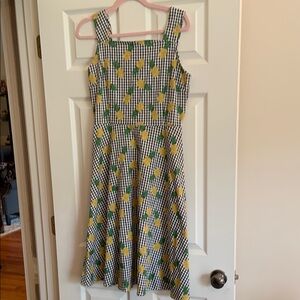 VILANSEA Pineapple Print Gingham 1950’s style Dress